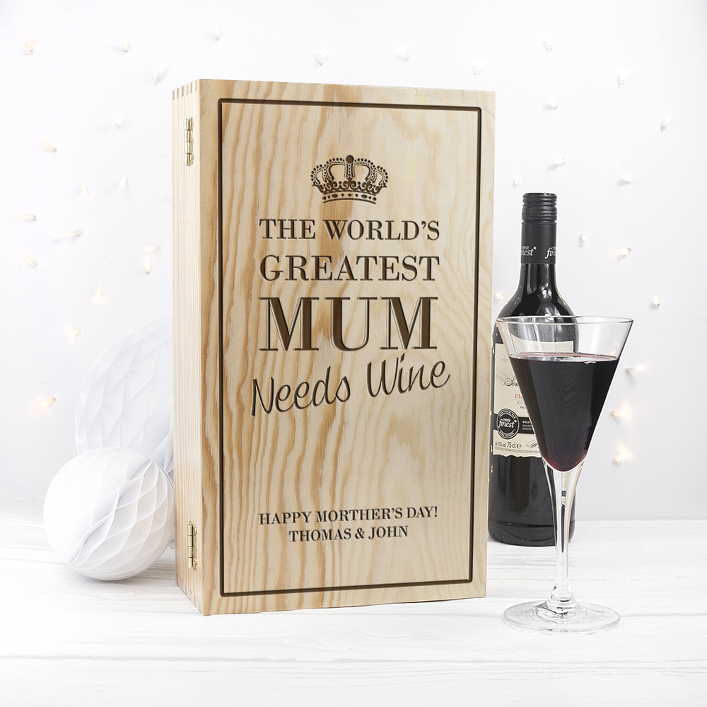 Personalised Worlds Greatest Mum Wine Box