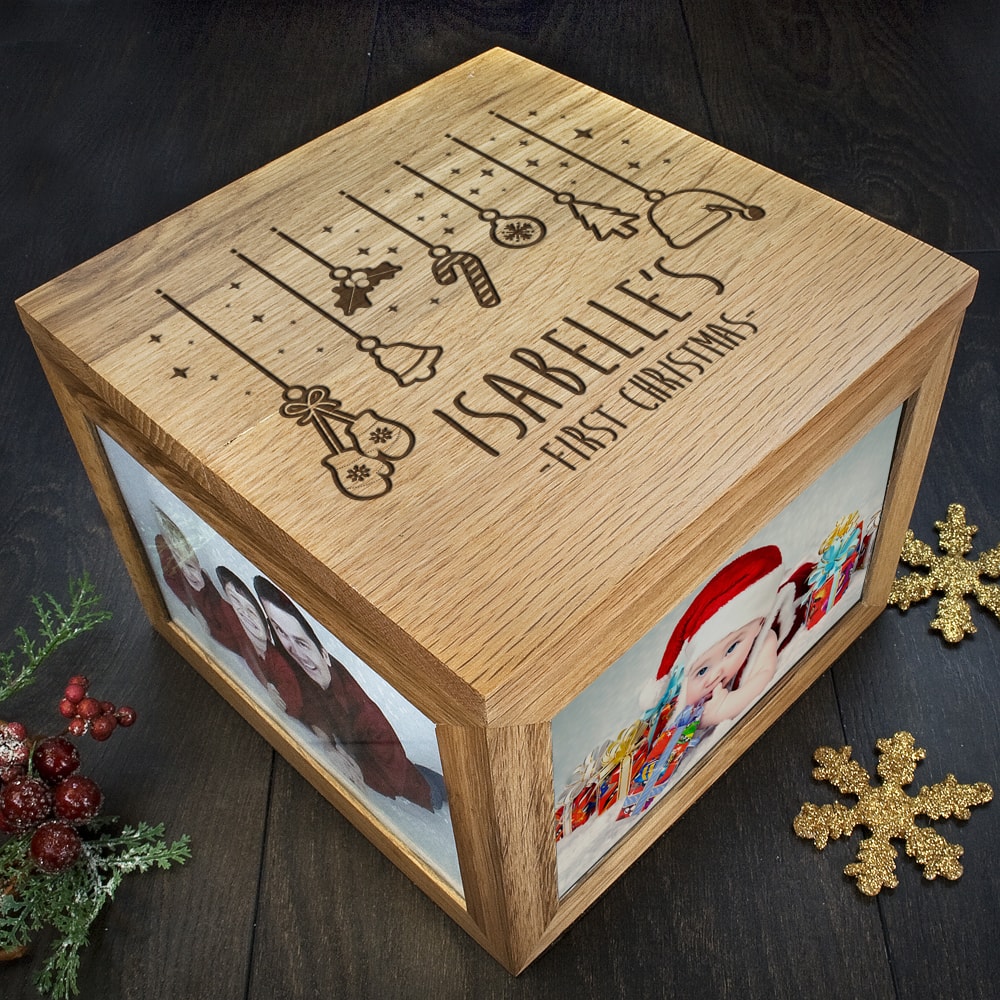 Personalised Babys First Christmas Memory Box