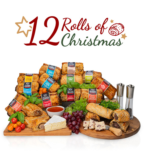 12 Rolls Of Christmas - Sausage Rolls Delivered - Sausage Roll Gifts - Pastry Gifts - Pie Gifts
