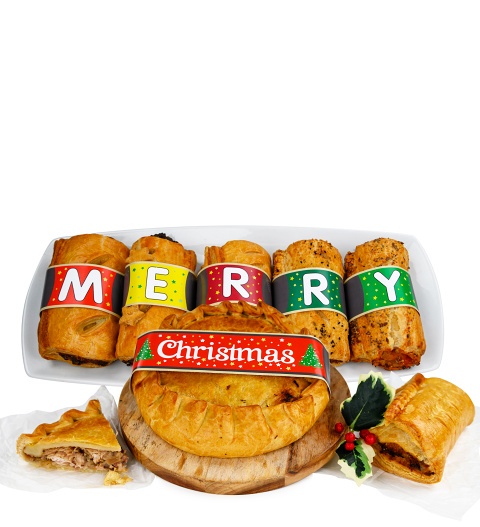 Festive Pie And Rolls - Christmas Pie - Pie Delivery - Pie Gifts - Pie Hampers - Pastry Gifts - Pastry Gift Delivery - Christmas Gifts
