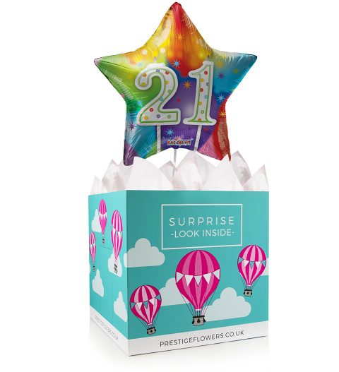 21 Today - Balloon In A Box Gifts - 21st Birthday Balloon - Birthday Balloon Gifts - Birthday Balloon Gift Delivery