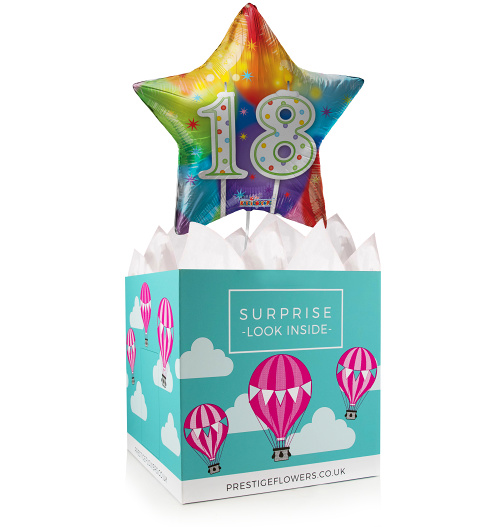 Happy 18th Birthday - Balloon In A Box Gifts - Birthday Balloon Gifts - Balloon Gift Delivery - Balloon For Birthday