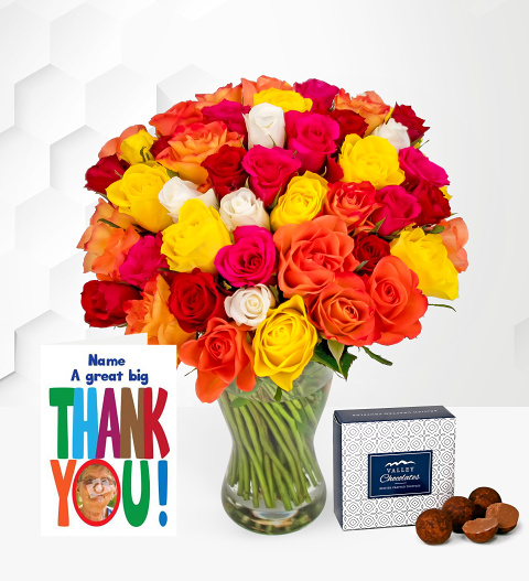 40 Roses With Thank You Card