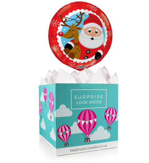 Jolly Santa Balloon - Balloon In A Box Gifts - Merry Christmas Balloons - Christmas Balloon Gifts - Xmas Balloons