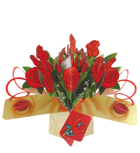 Red Roses Pop Card