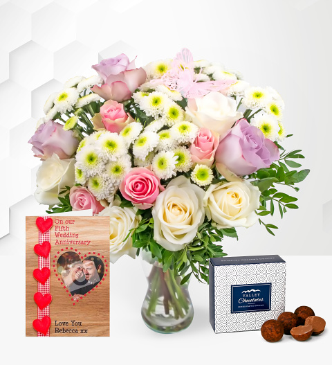 Rose Medley With Anniversary Card