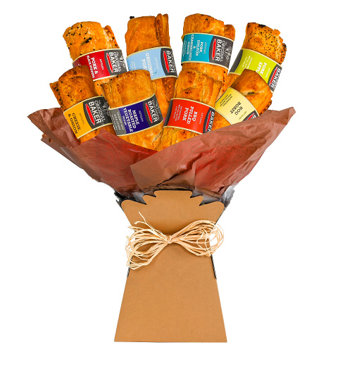 Sausage Roll Bouquet - Pastry Gifts - Pastry Gift Delivery - Bakery Gifts - Sausage Roll Gifts - Bakery Gift Hampers