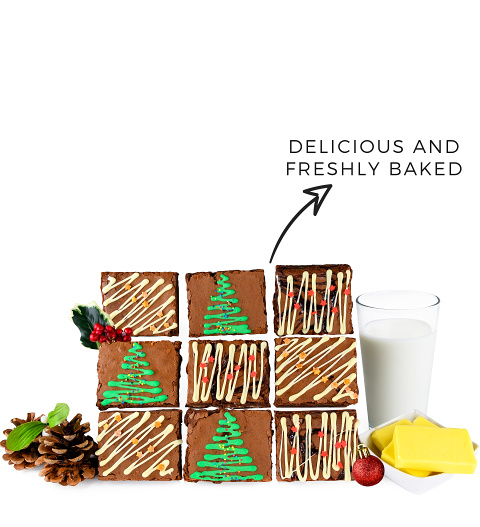 Artisan Brownie Box - Chocolate Brownie Delivery - Brownie Gifts - Brownie Gift Box - Brownie Hampers - Christmas Chocolate Brownies