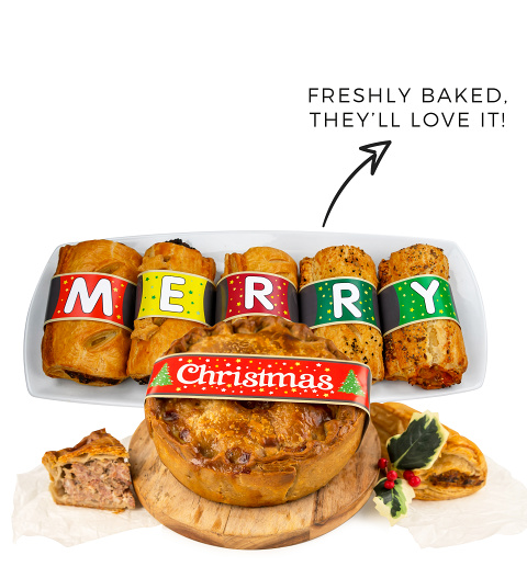Artisan Pork Pie And Rolls - Christmas Pork Pie - Pork Pie Delivery - Pie Gifts - Pie Hampers - Pastry Gifts - Pastry Gift Delivery
