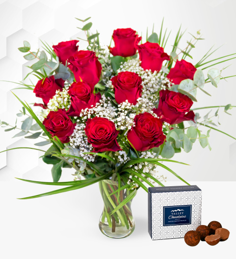 12 Red Roses - Valentines Flowers - Valentines Day Flowers - Red Roses - Valentines Roses - Red Roses Bouquet - Valentines Day Roses