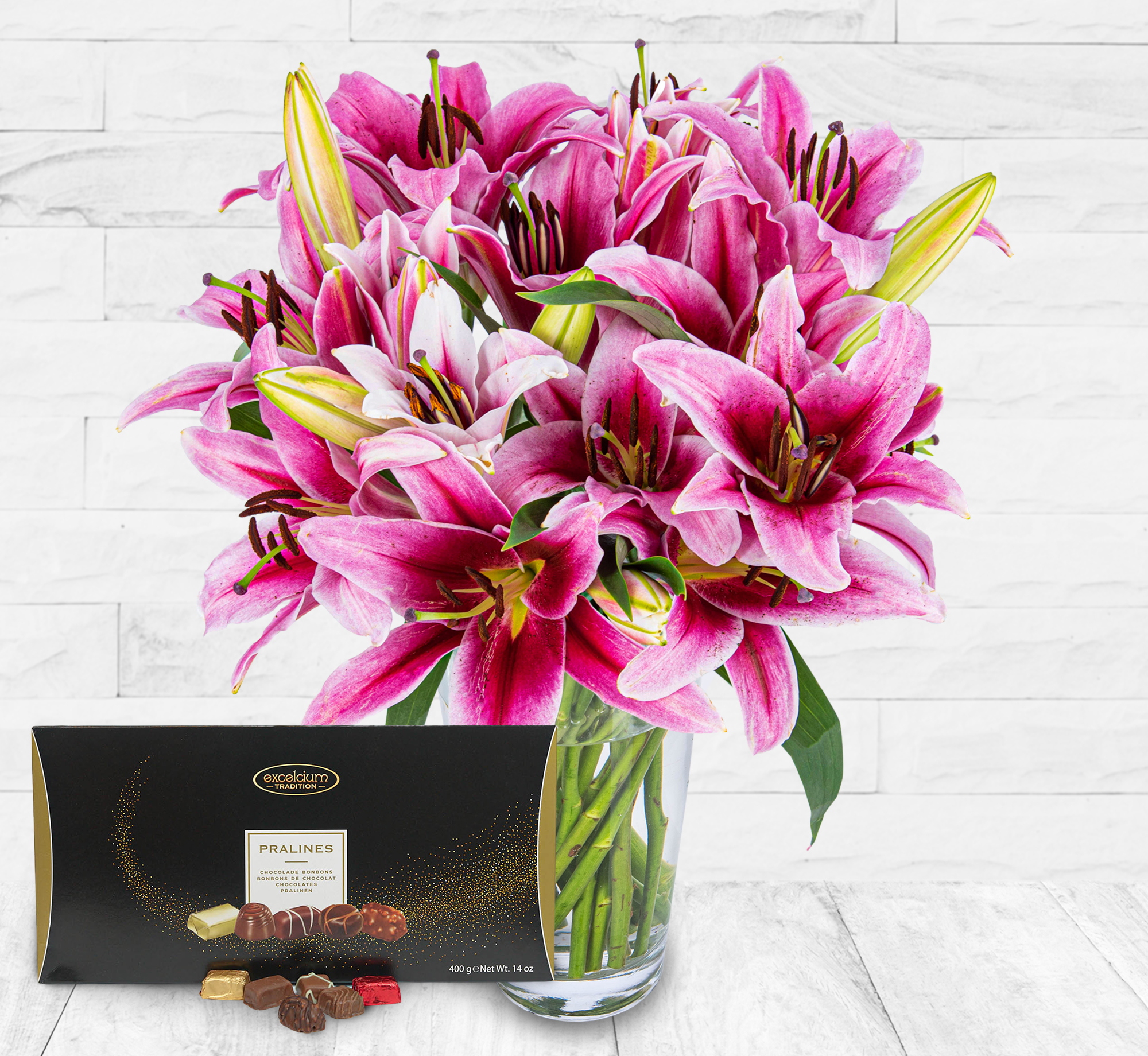 Luxury Pink Lilies Cocoa Gift