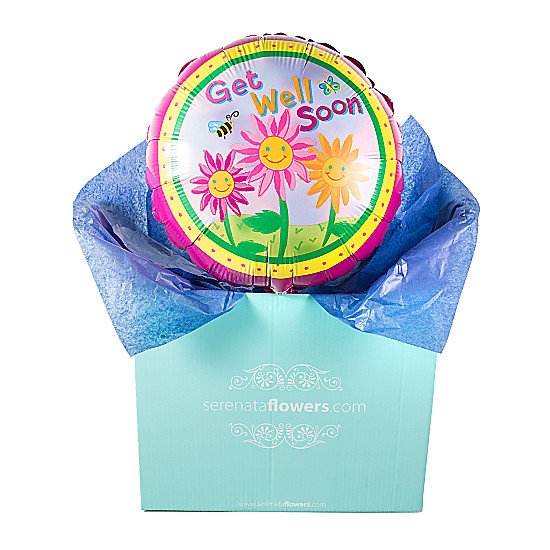 Get Well Soon Flowers Balloon Gift