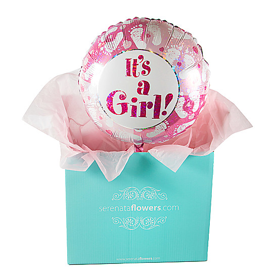Its A Girl Footprints Balloon Gift