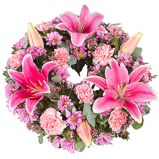 Pink Lily Wreath