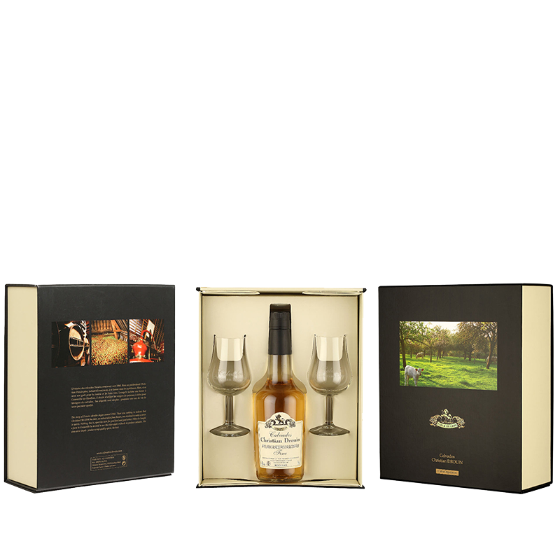Christian Drouin Fine Calvados Pays Dauge (35cl)  Gift Pack With 2 Glasses