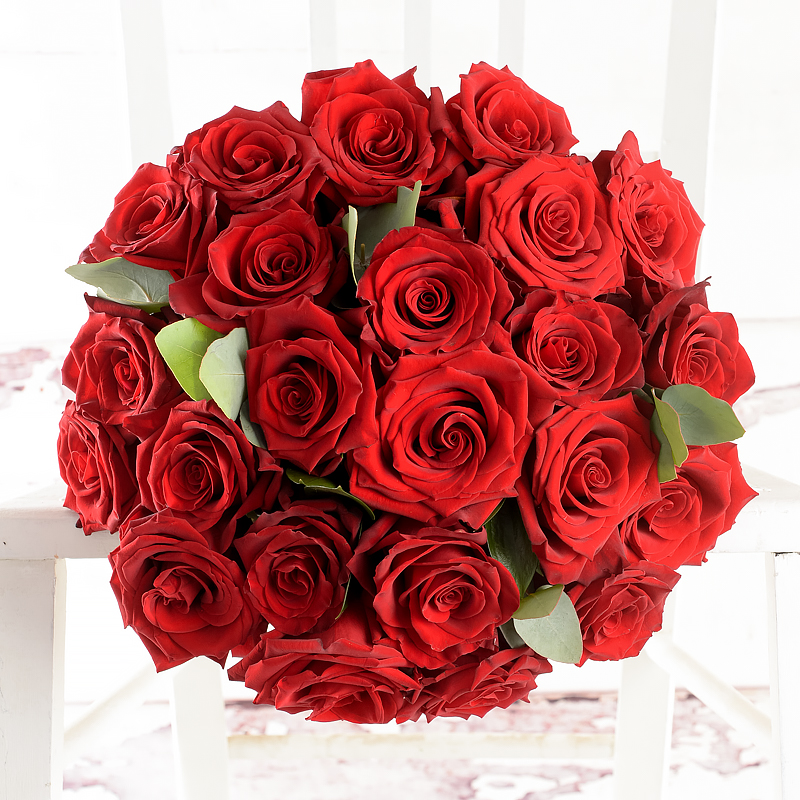 A Dozen Grandeur Red Roses