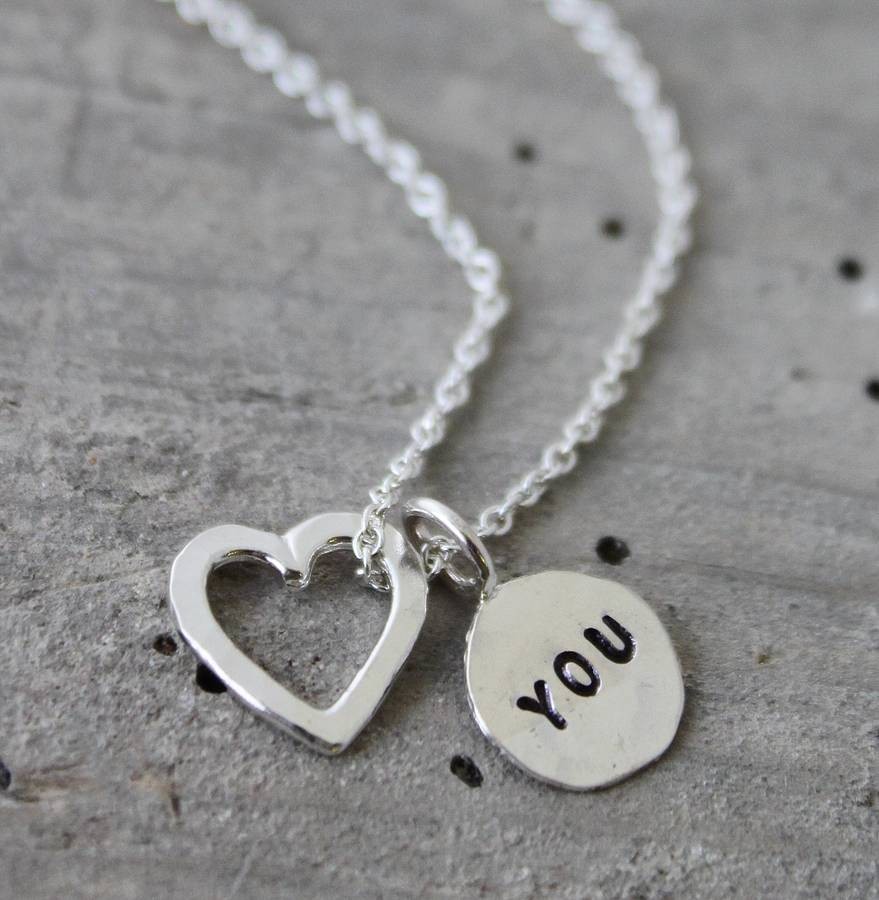 HeartandTag Charm Silver Necklace