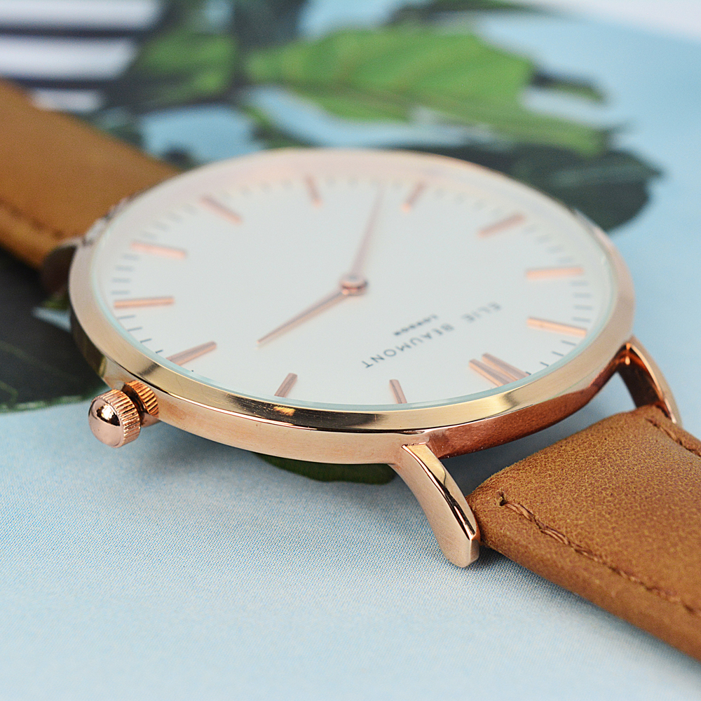 Modern - Vintage Personalised Leather Watch In Camel
