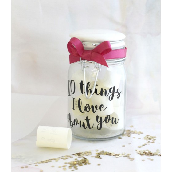 Personalised 10 Things I Love About You Jar