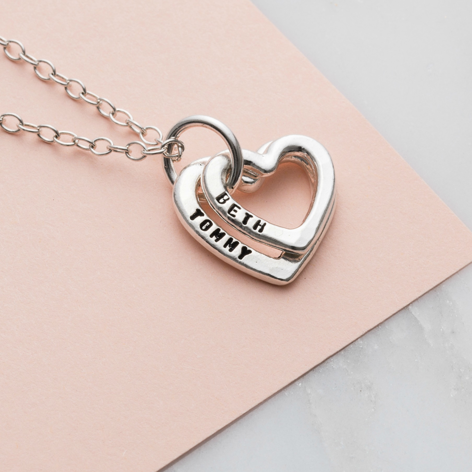 Personalised Baby Names Heart Necklace