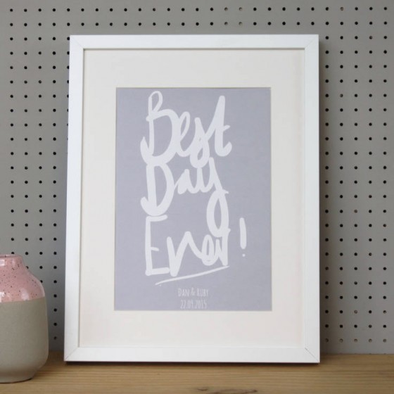 Personalised Best Day Ever Framed Print