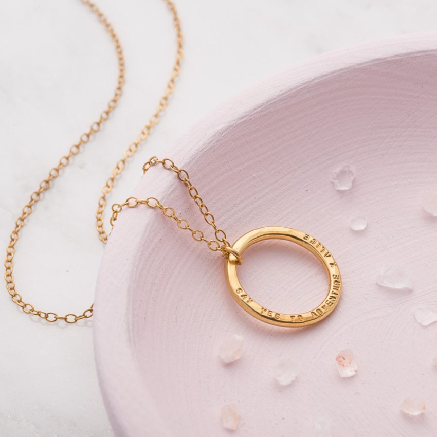 Personalised Circle Necklace - Gold