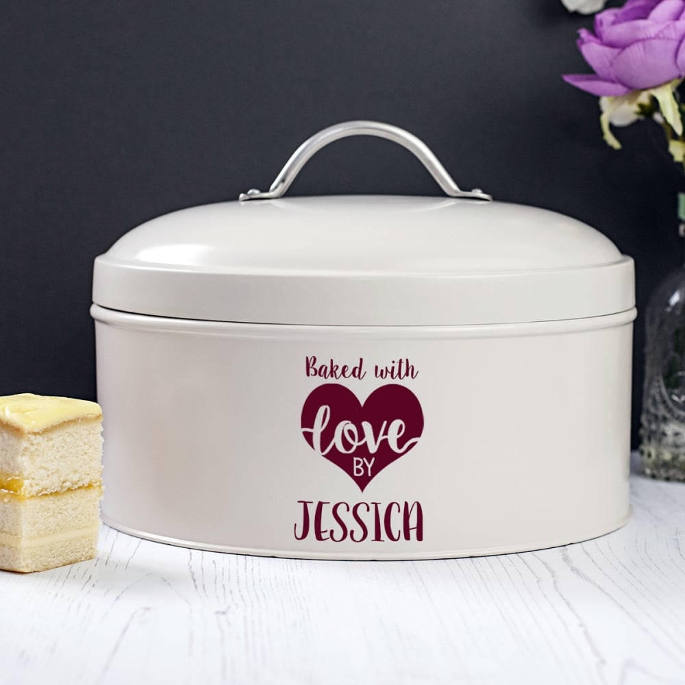 Personalised made With Love Cake Tin