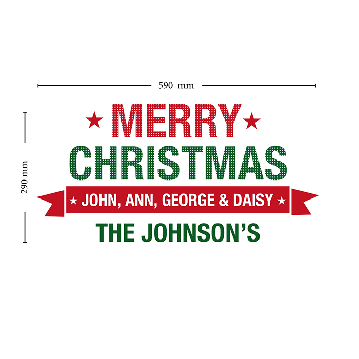 Personalised Merry Christmas Wall Art