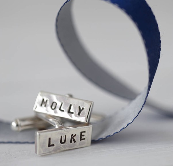 Personalised Rectangle Silver Cufflinks