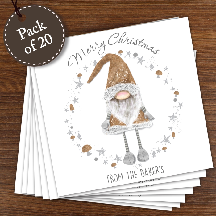 Personalised Scandinavian Christmas Gnome Pack Of 20 Cards