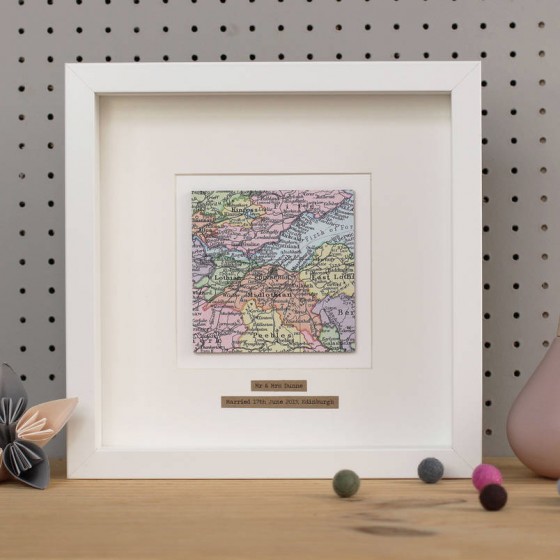 Personalised Single Square Map Framed Picture