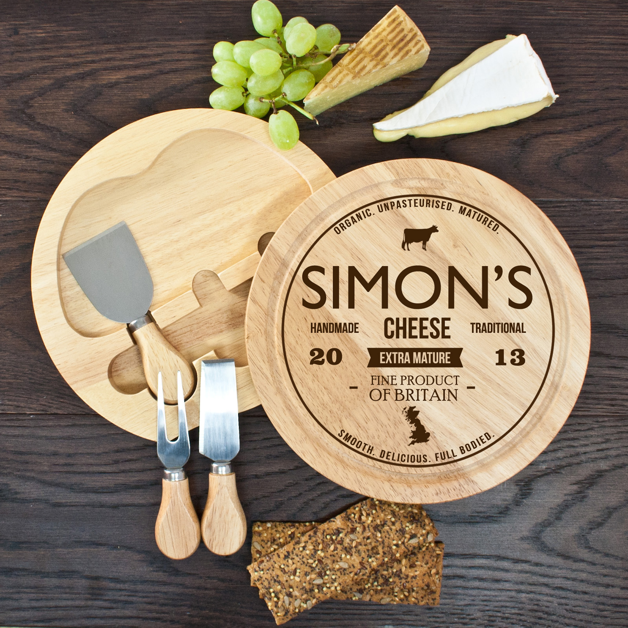 Personalised Traditional Brand Cheese Board Set