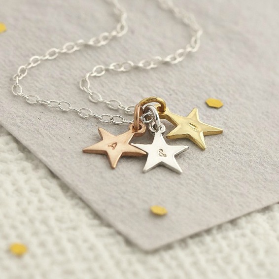 Personalised Tricolore Stars Necklace